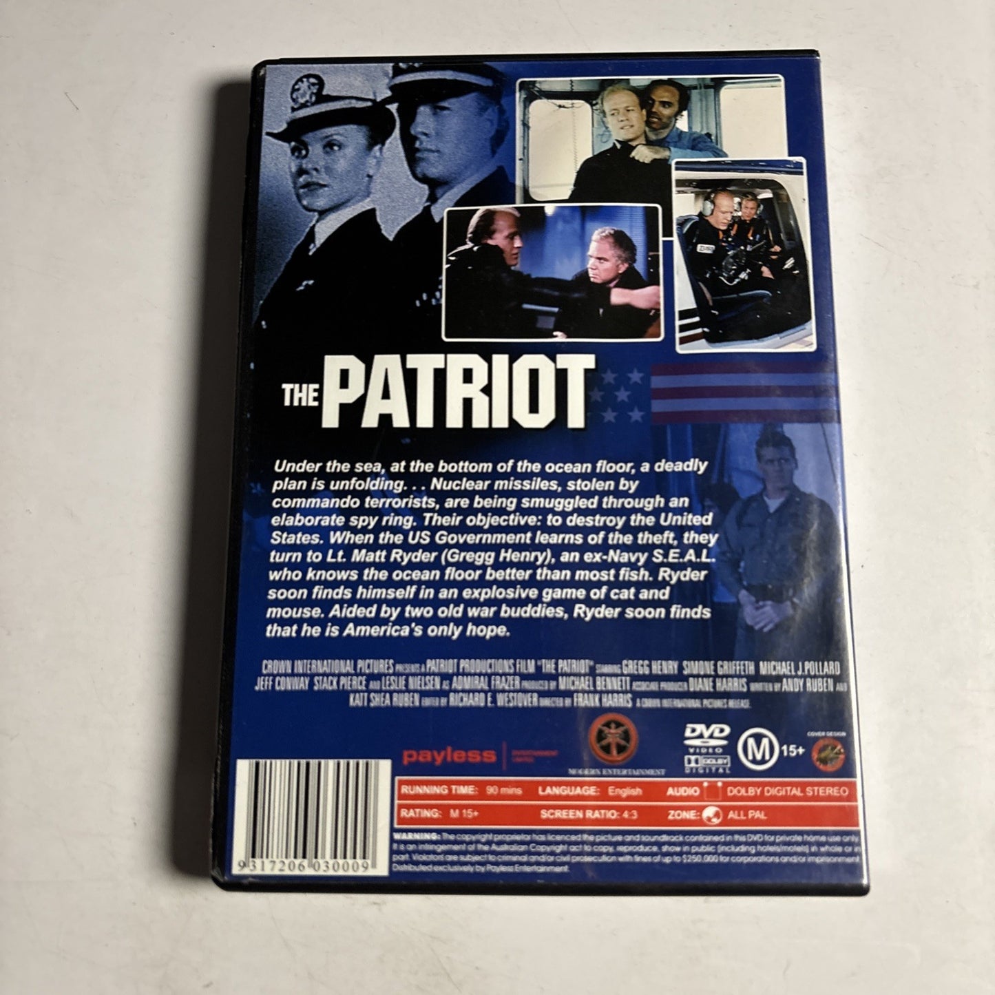The Patriot (DVD, 1986) Leslie Nielsen Gregg Henry Simone Griffeth All Regions