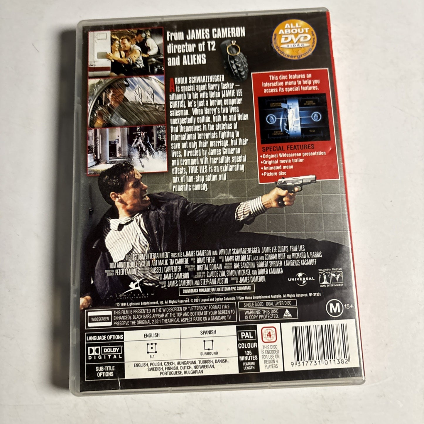 True Lies  (DVD, 1994) Arnold Schwarzenegger Region 4