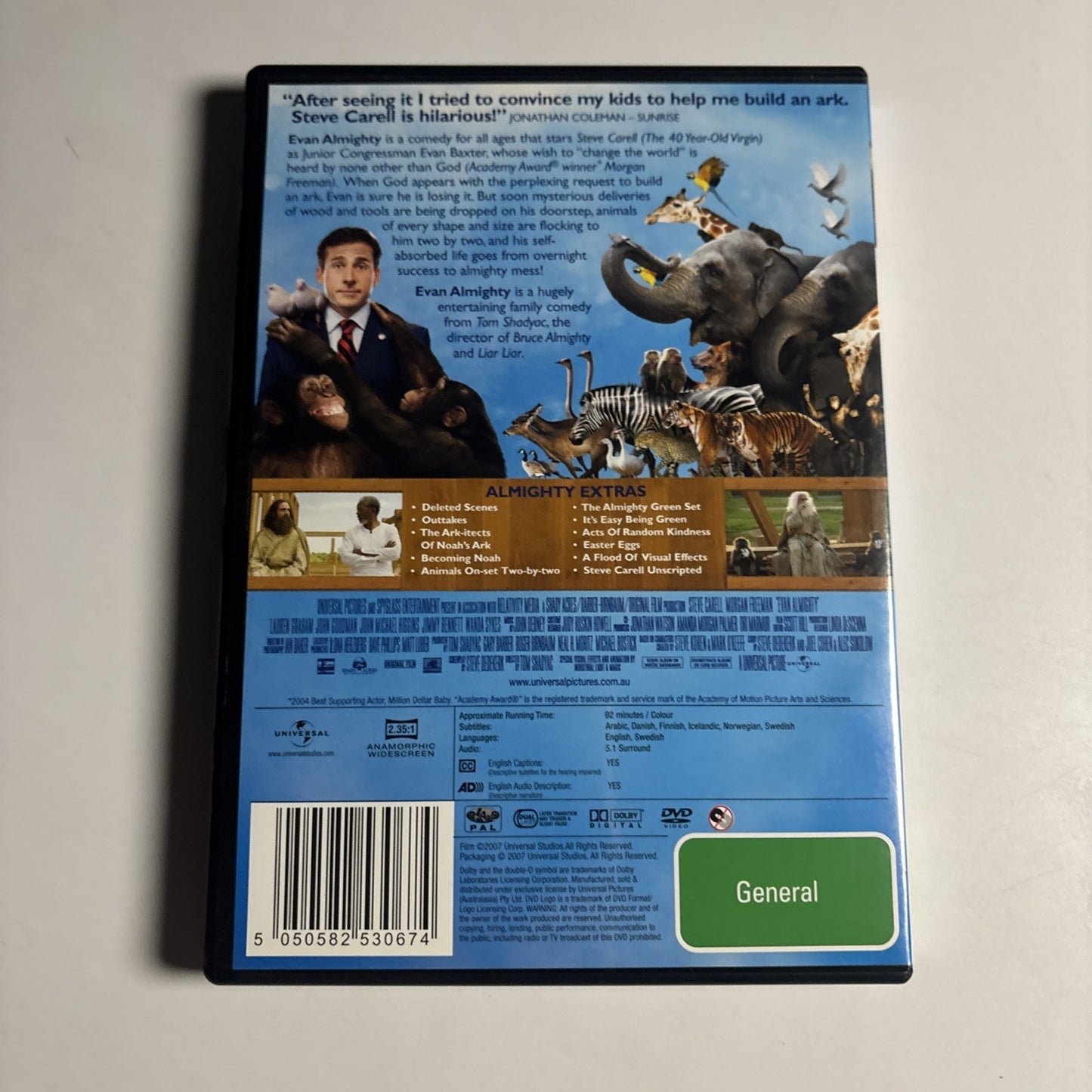 Evan Almighty (DVD, 2007) Steve Carell, Morgan Freeman Region 4 &2
