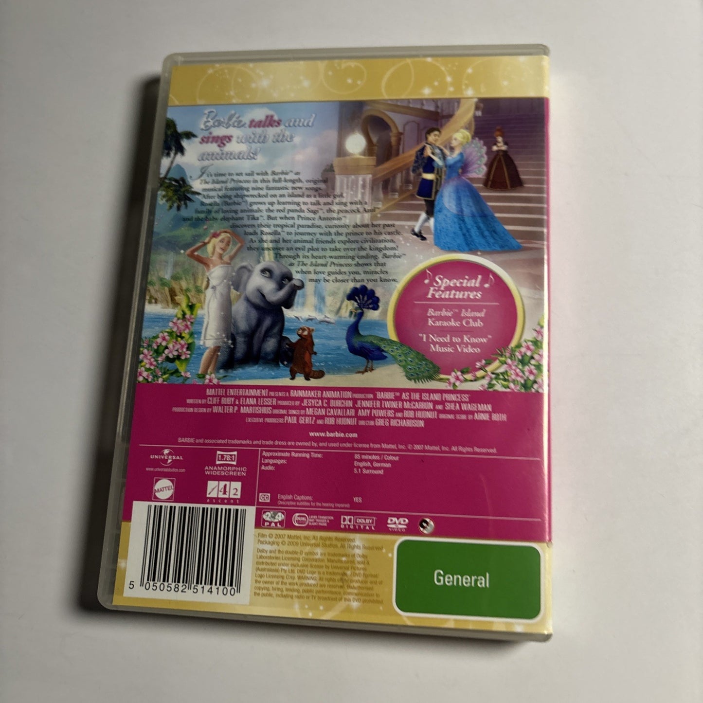 Barbie - The Island Princess (DVD, 2007) Region 4 &2