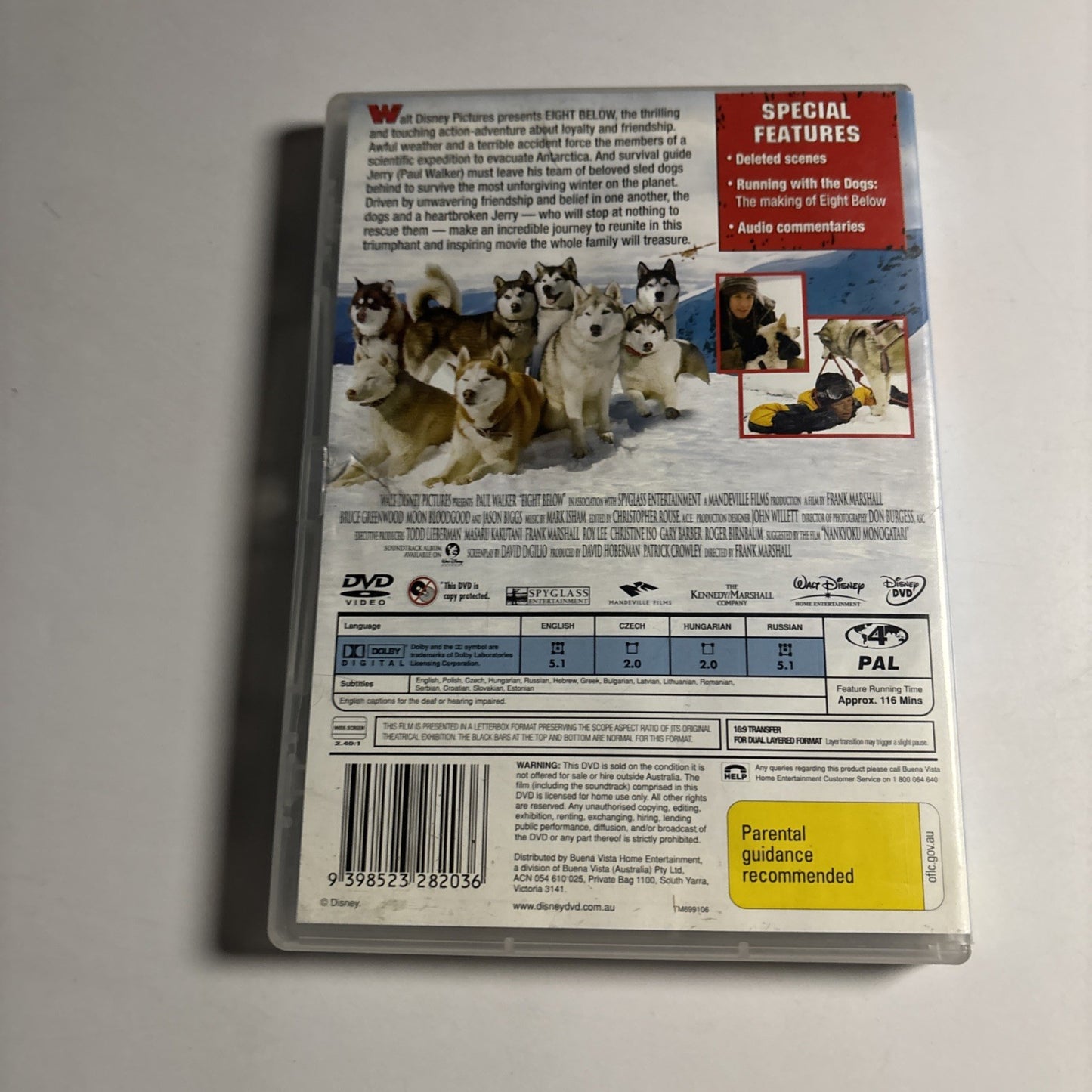 Eight Below (DVD, 2006) Paul Walker Region 4