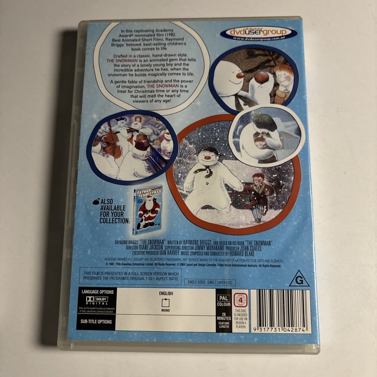 Raymond Briggs' The Snowman (DVD, 1993) Region 4