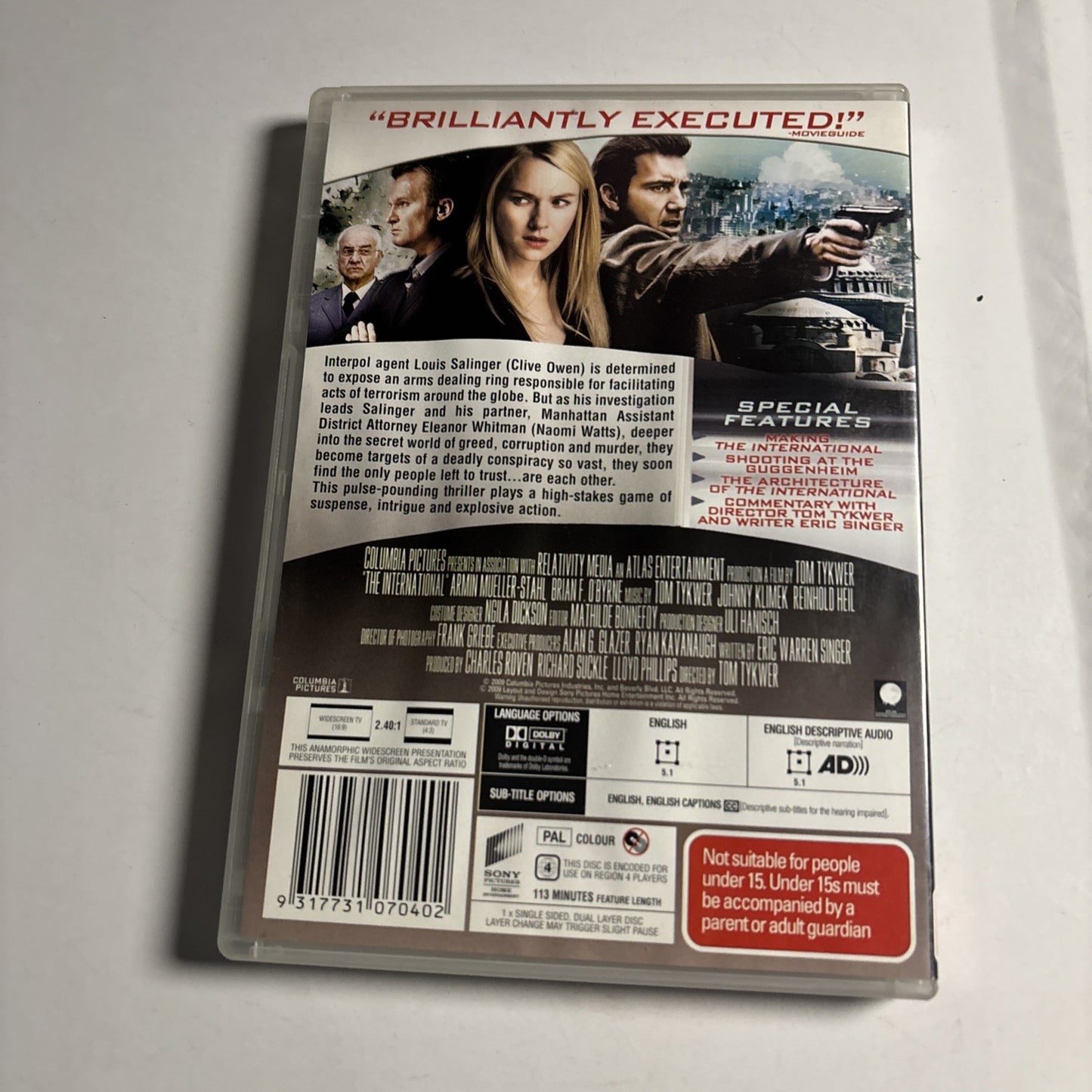 The International (DVD, 2009) Clive Owens, Naomi Watts Region 4 NEW