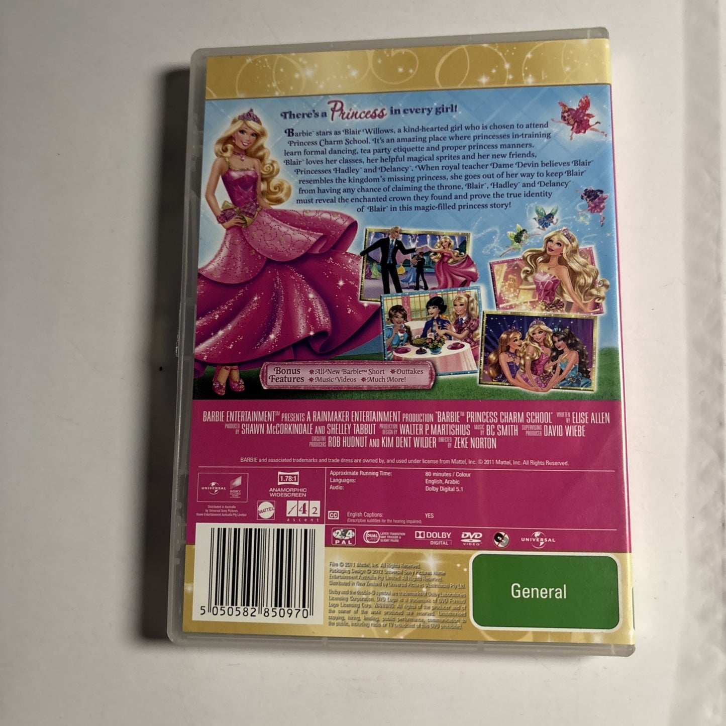 Barbie - Princess Charm School (DVD, 2010) Region 4 &2
