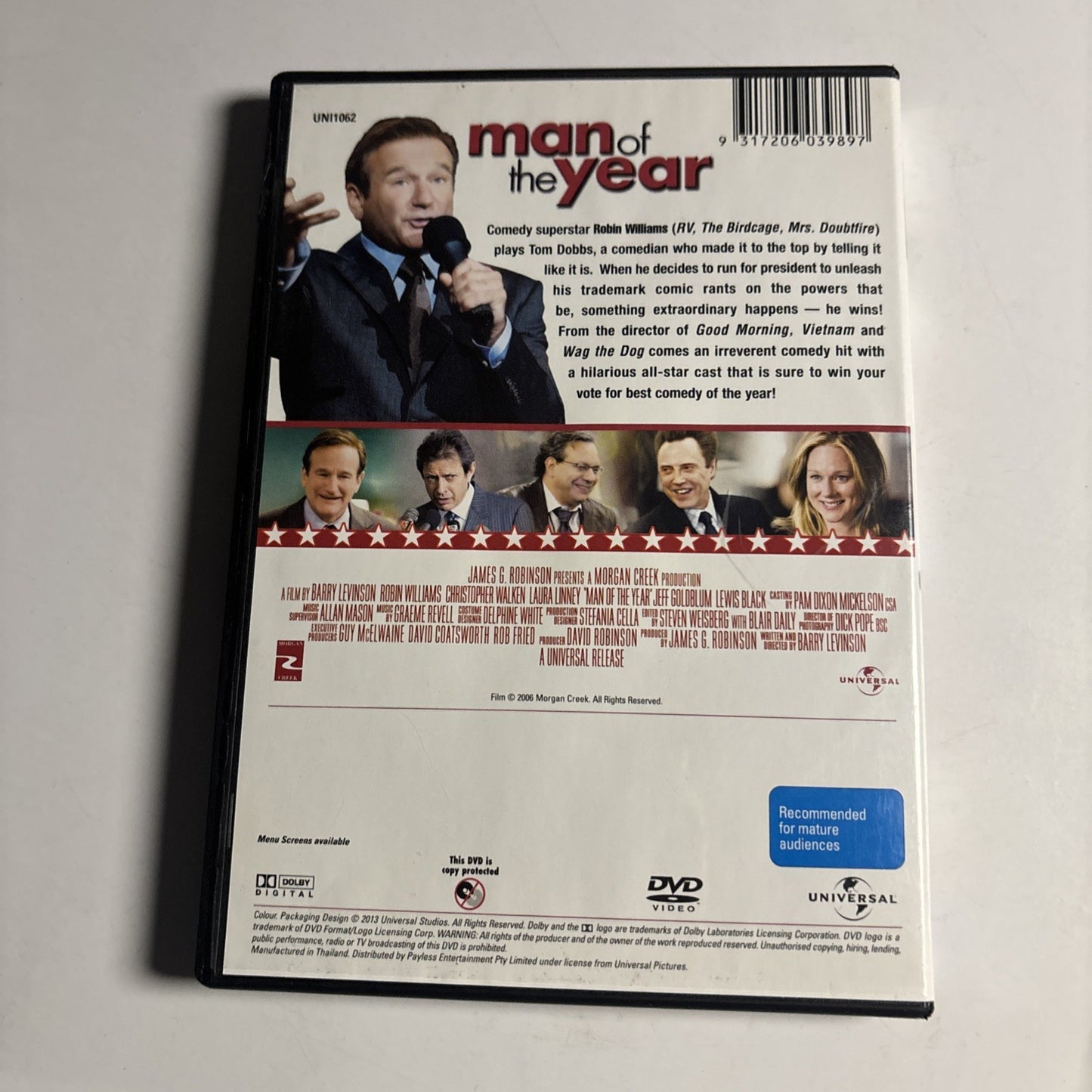 Man of the Year (DVD, 2006) Robin Williams Region 4