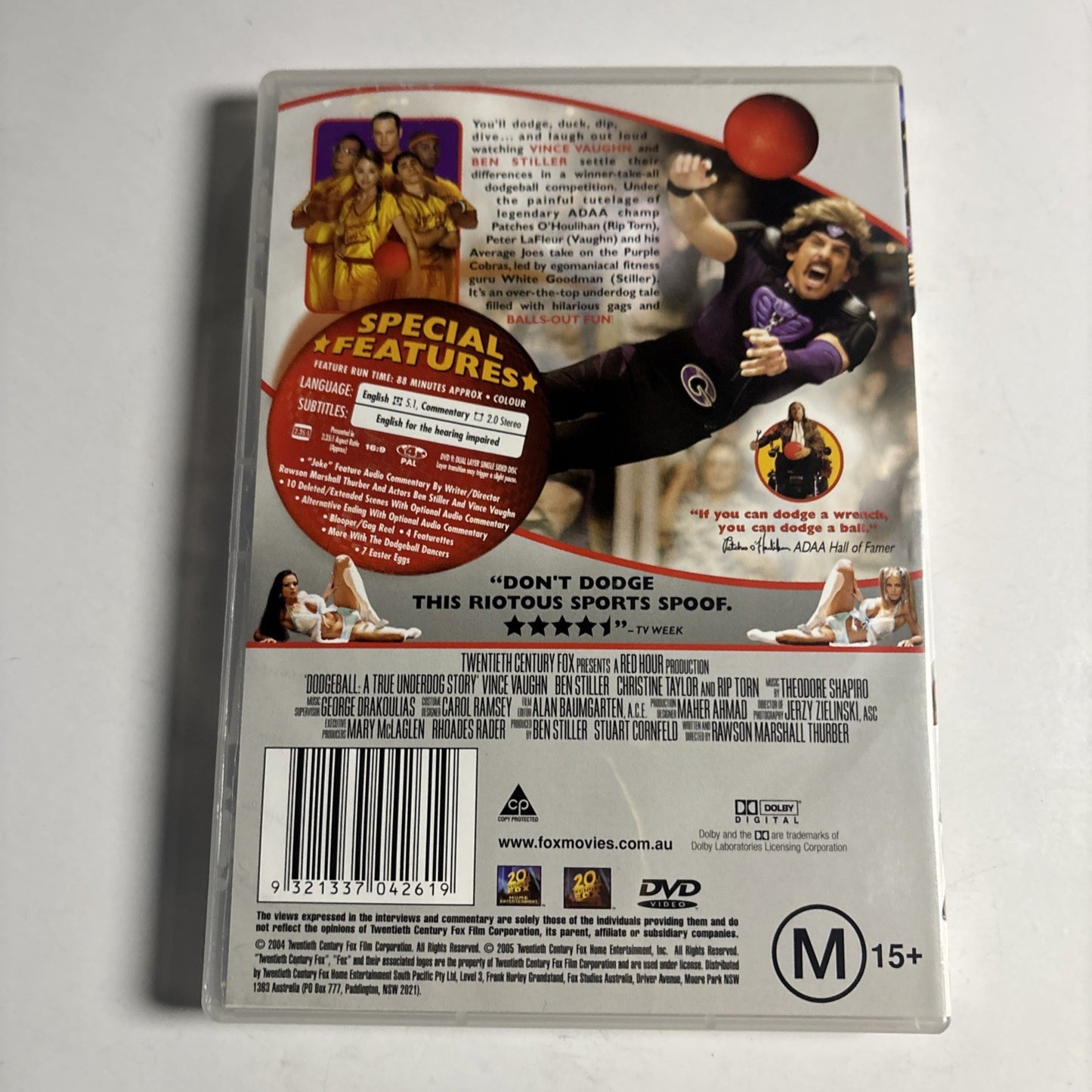 Dodgeball - Uncut Version (DVD, 2004) Vince Vaughn, Ben Stiller Region 4 NEW