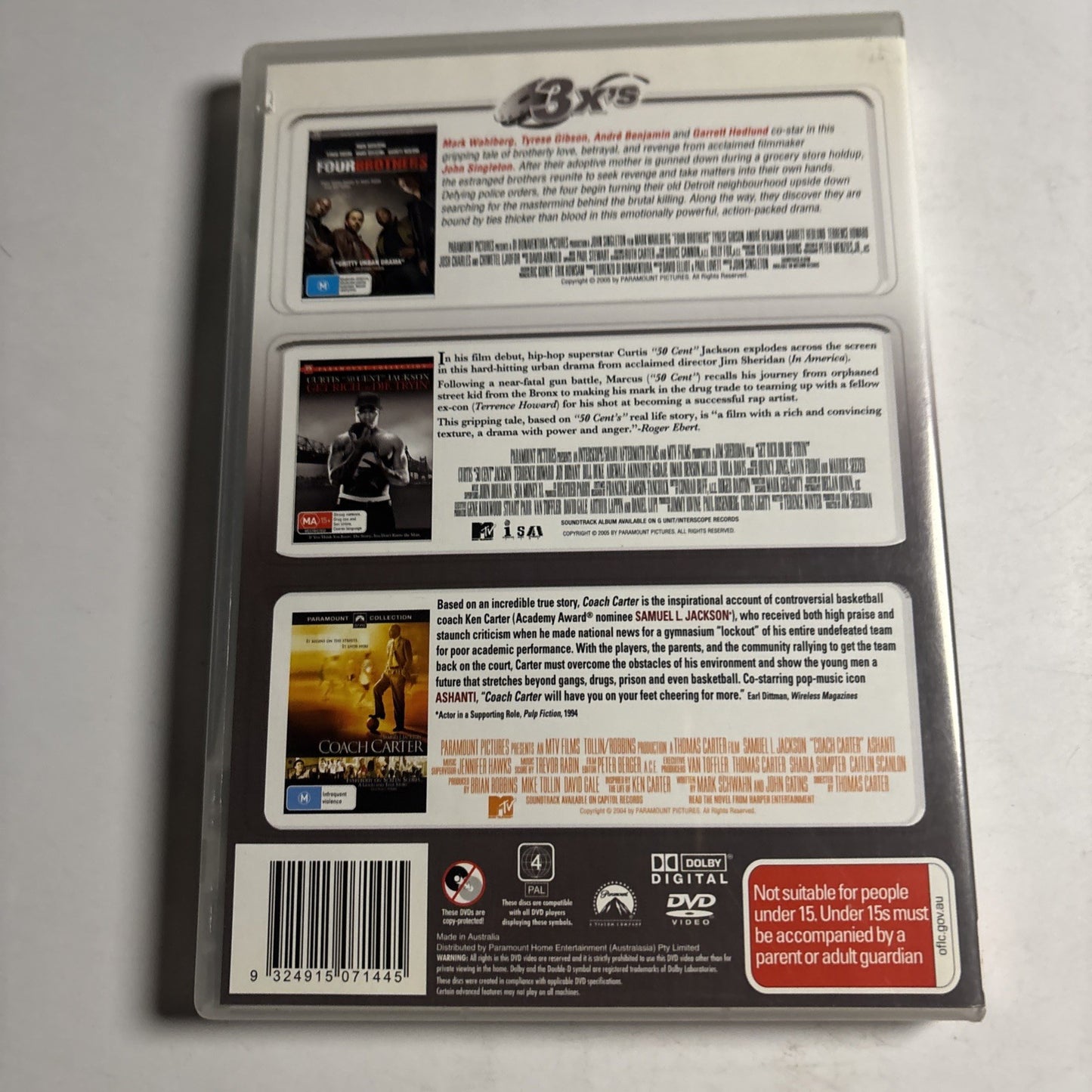 Four Brothers / Get Rich or Die Tryin' / Coach Carter (DVD, 2005) Region 4