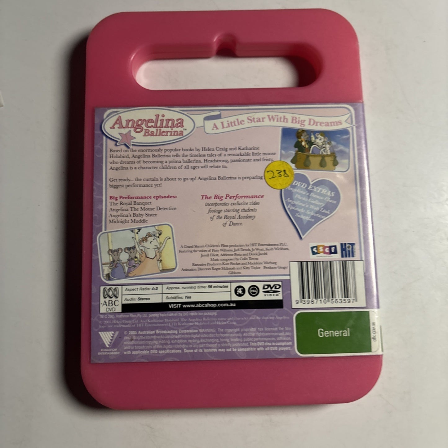 Angelina Ballerina - Big Performance (DVD, 2001) Region 4
