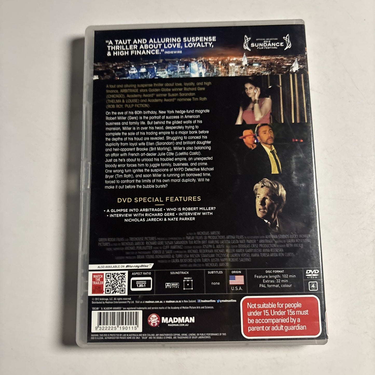 Arbitrage (DVD, 2012) Richard Gere, Susan Sarandon, Tim Roth Region 4