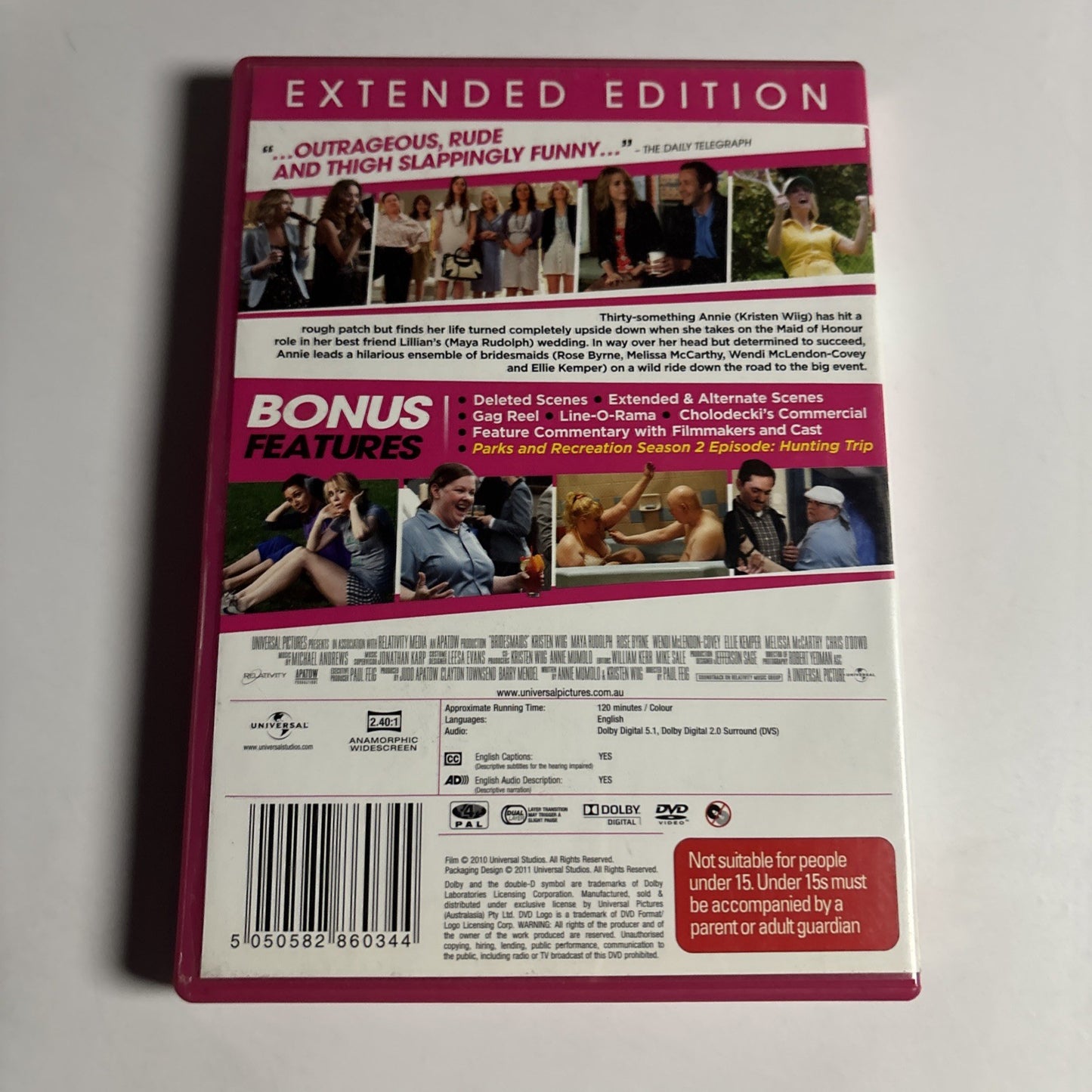 Bridesmaids - Extended Edition (DVD, 2011) Kristen Wiig, Terry Crews, Region 4