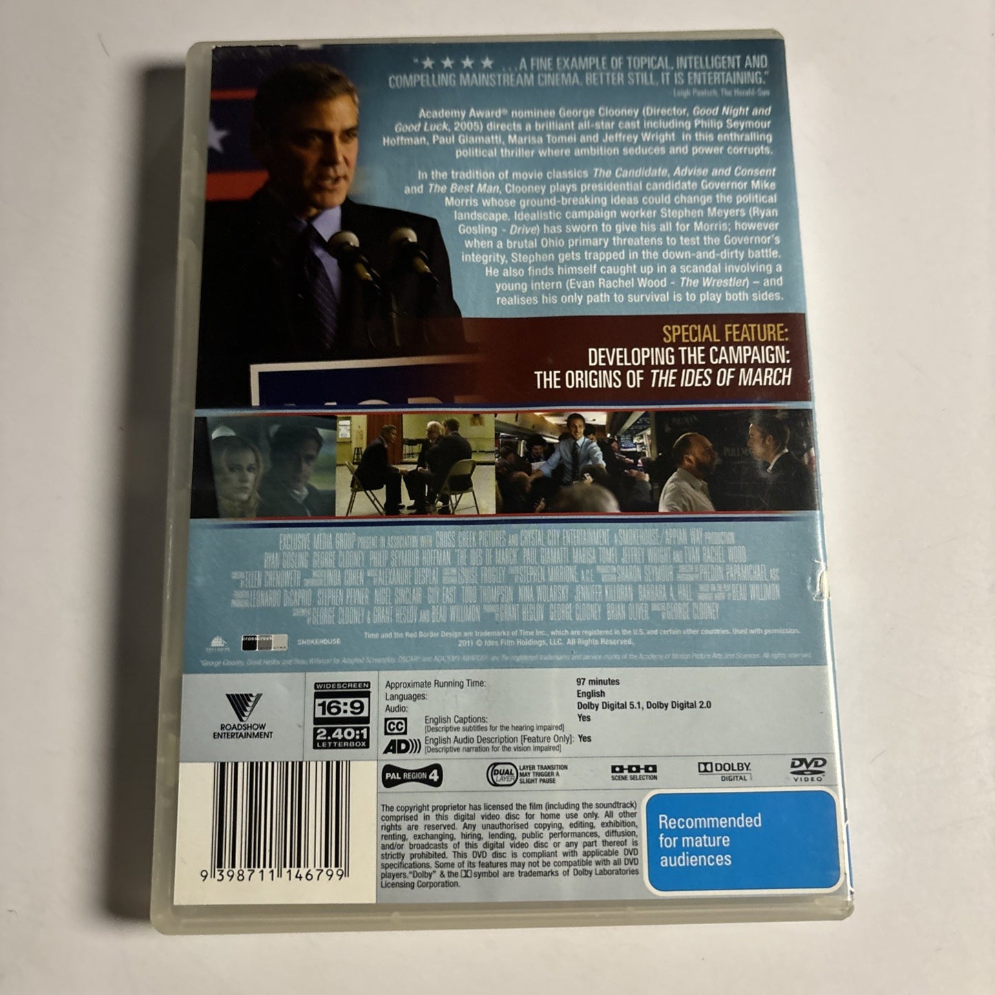 The Ides of March (DVD, 2011) Ryan Gosling, George Clooney Region 4