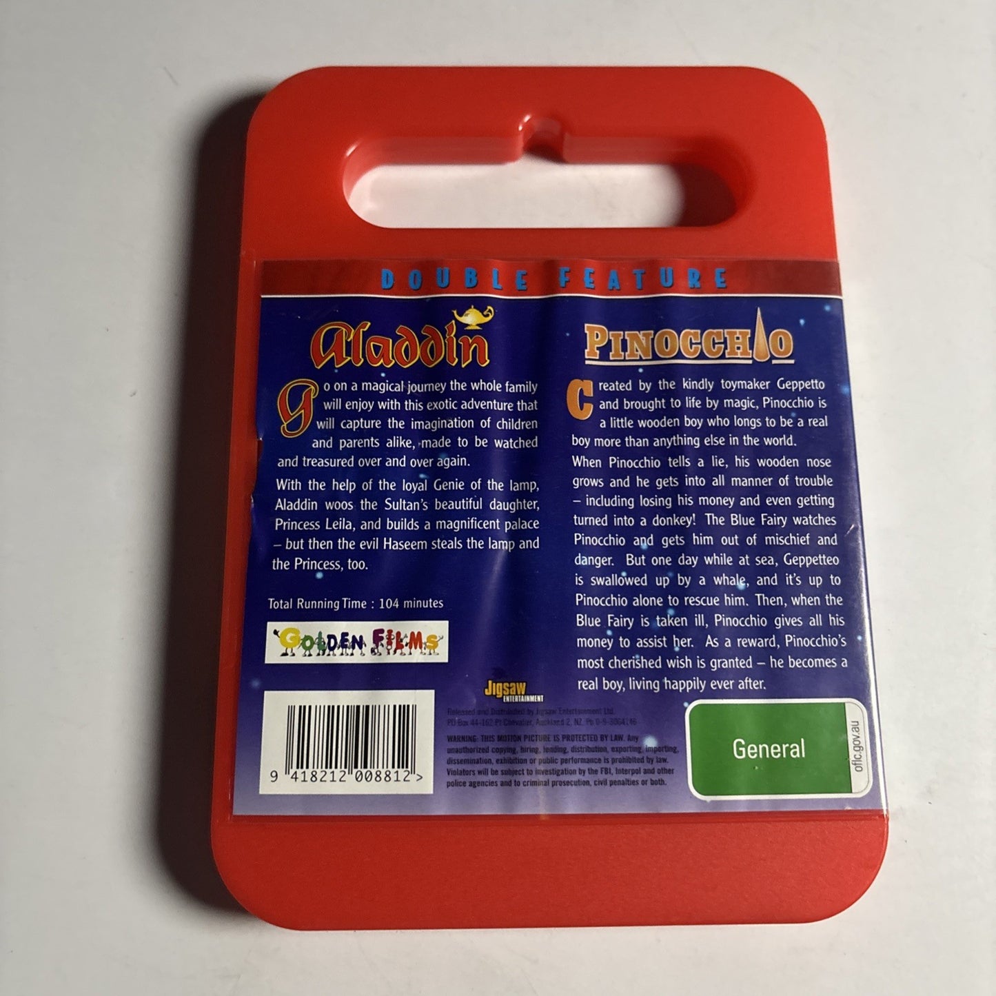 Pinocchio / Aladdin (DVD) Golden Films - Region All