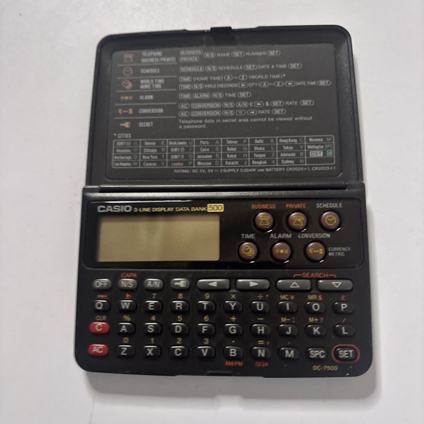 Casio 3-Line Display Data Bank 500 DC-7500 *Display Not Working Properly*