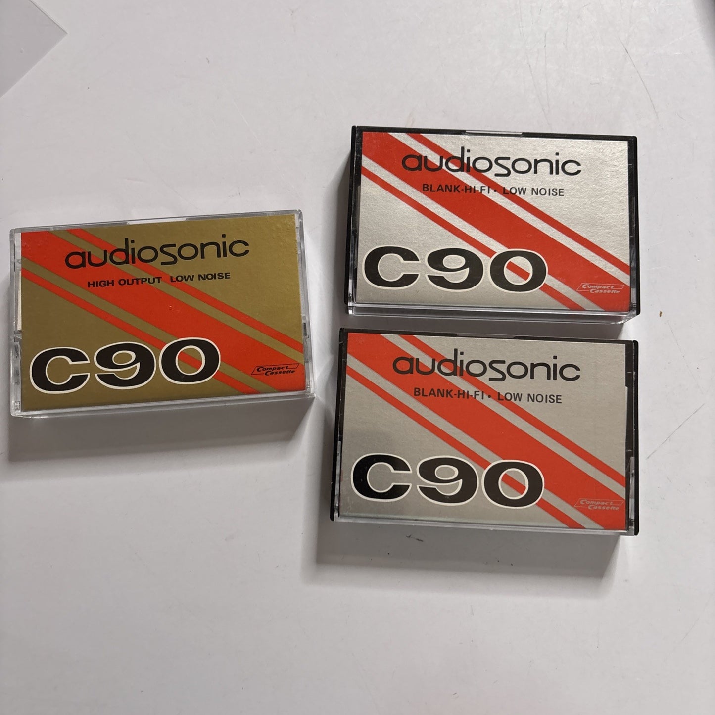 3x Audiosonic Blank Audio Cassette Tape C90 90 Minutes