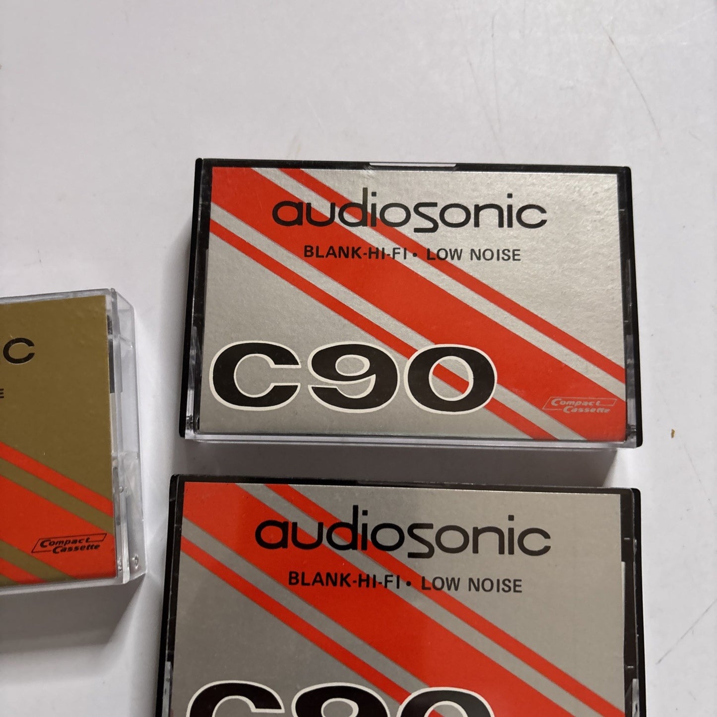 3x Audiosonic Blank Audio Cassette Tape C90 90 Minutes