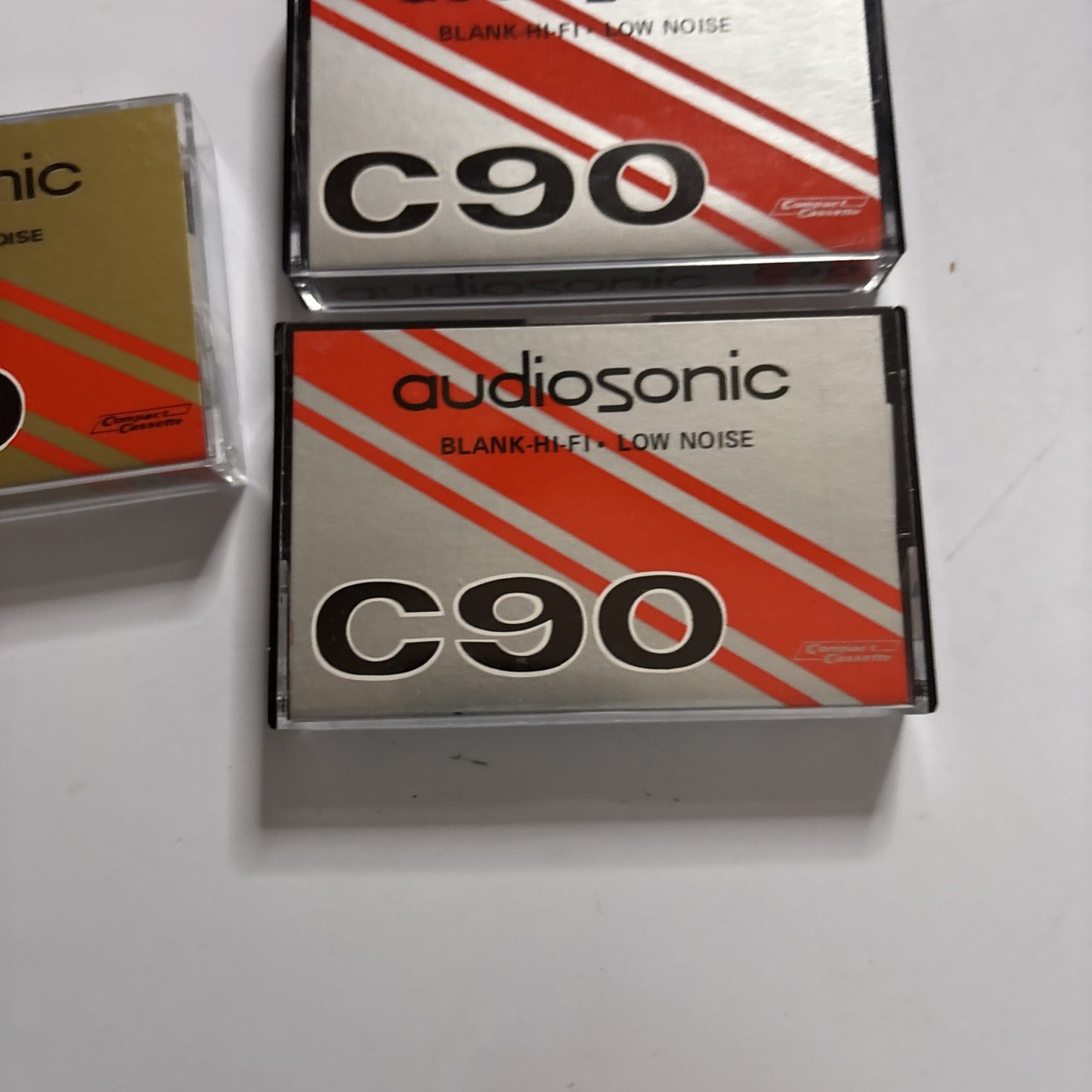 3x Audiosonic Blank Audio Cassette Tape C90 90 Minutes