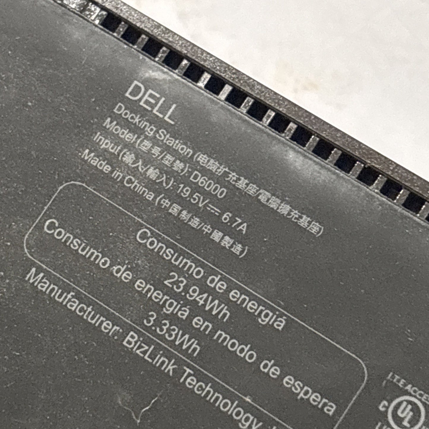 Dell D6000 4k Universal Port Replicator Docking Station & DA130PE1-00 AC Adapter