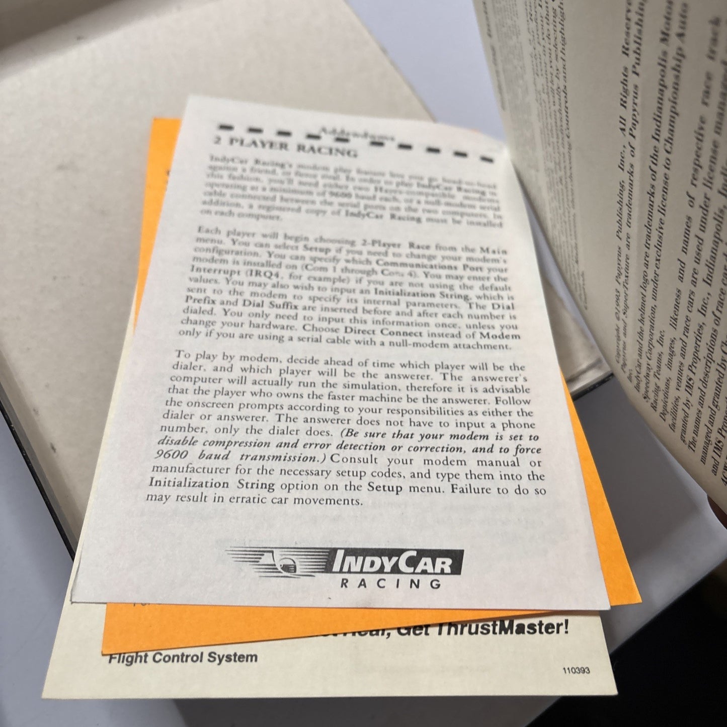 IndyCar Racing PC DOS Papyrus 3.5" Floppy Disc Big Box *Missing One Disc*