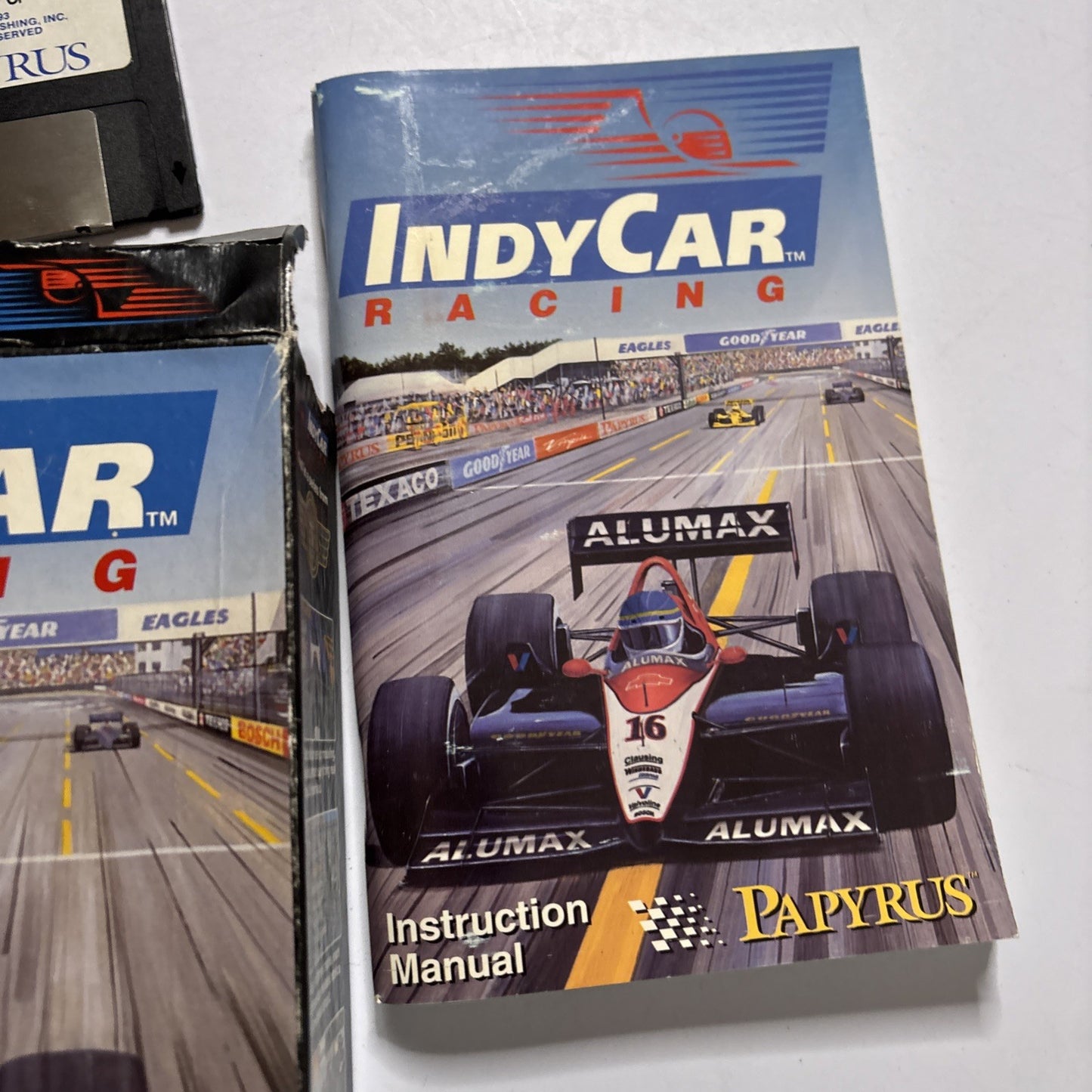 IndyCar Racing PC DOS Papyrus 3.5" Floppy Disc Big Box *Missing One Disc*
