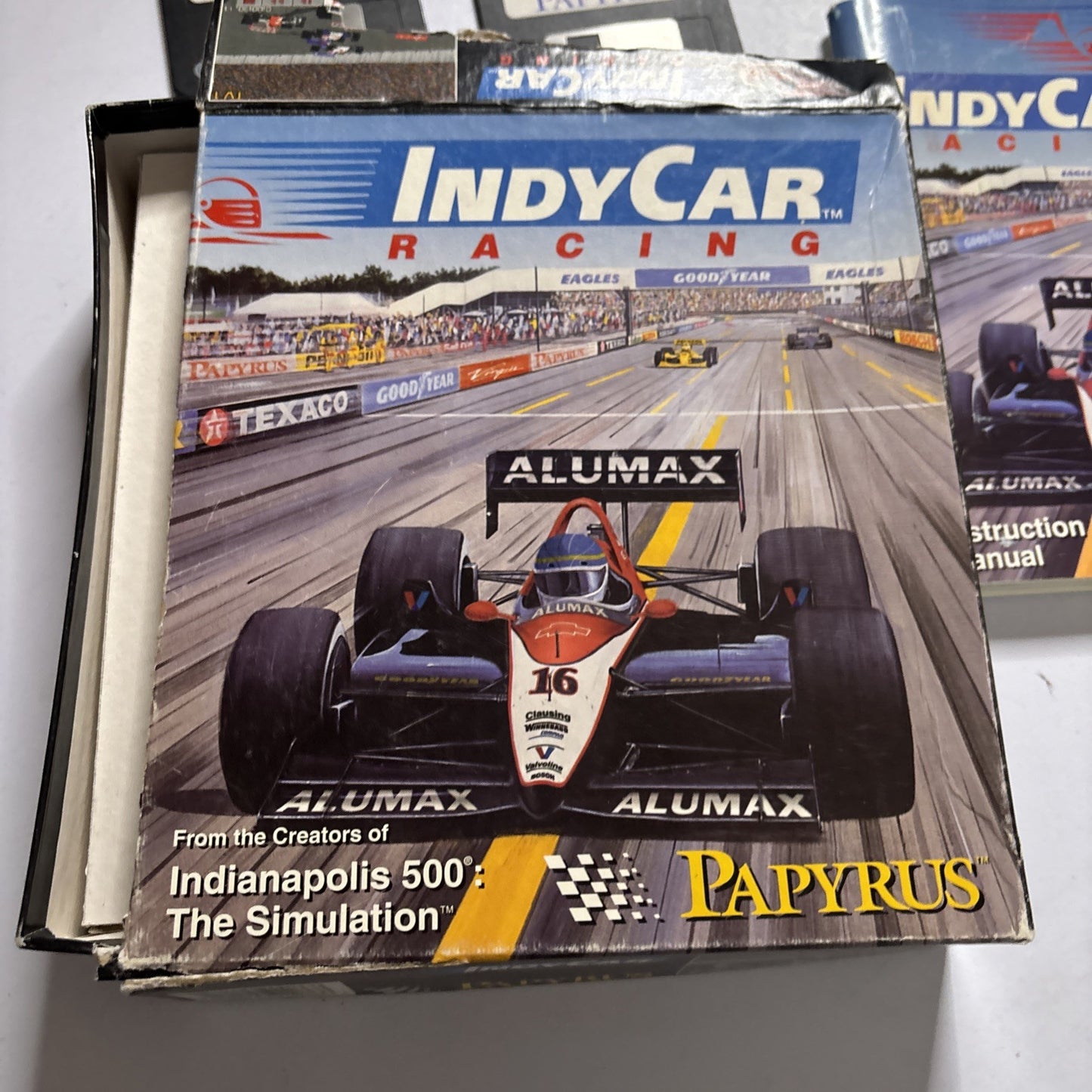 IndyCar Racing PC DOS Papyrus 3.5" Floppy Disc Big Box *Missing One Disc*