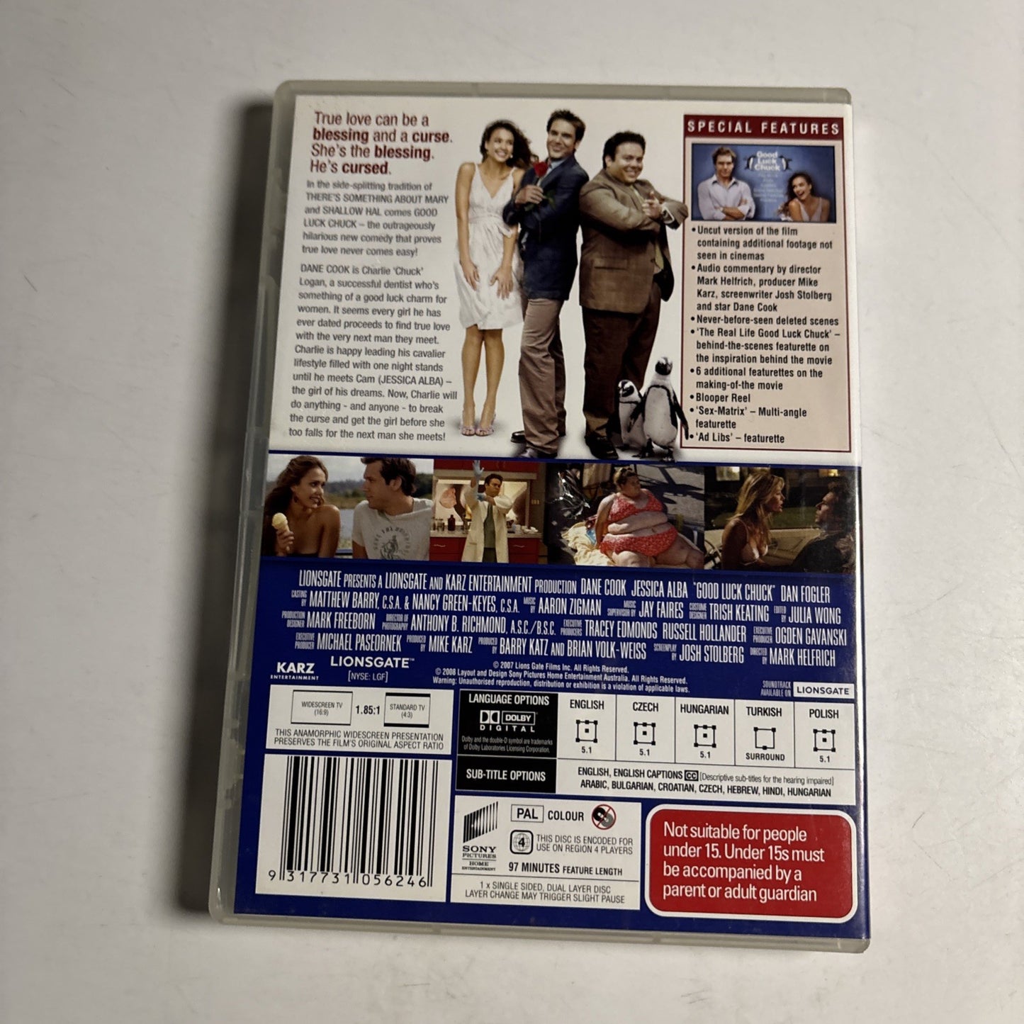 Good Luck Chuck (DVD, 2007) Dane Cook, Jessica Alba Region 4
