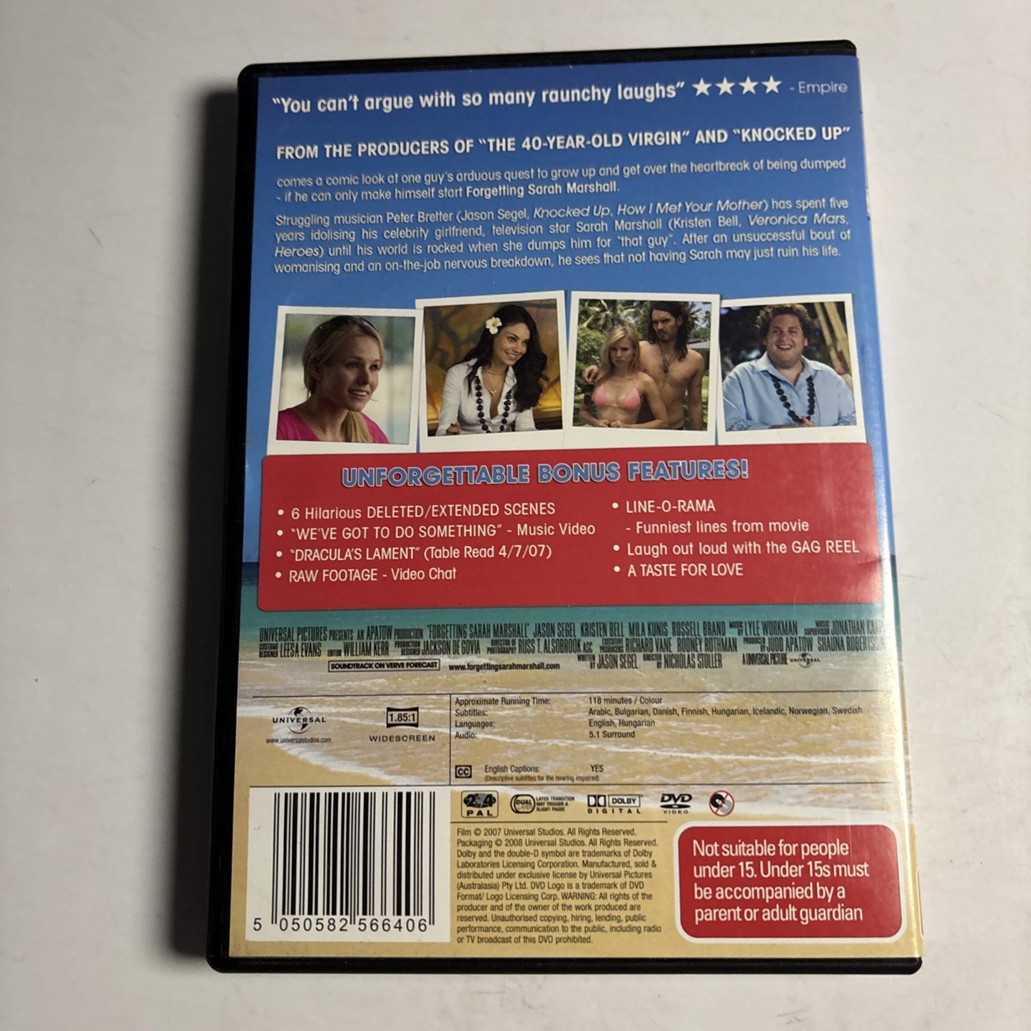 Forgetting Sarah Marshall (DVD, 2008) Jason Segel, Russell Brand Region 4 &2