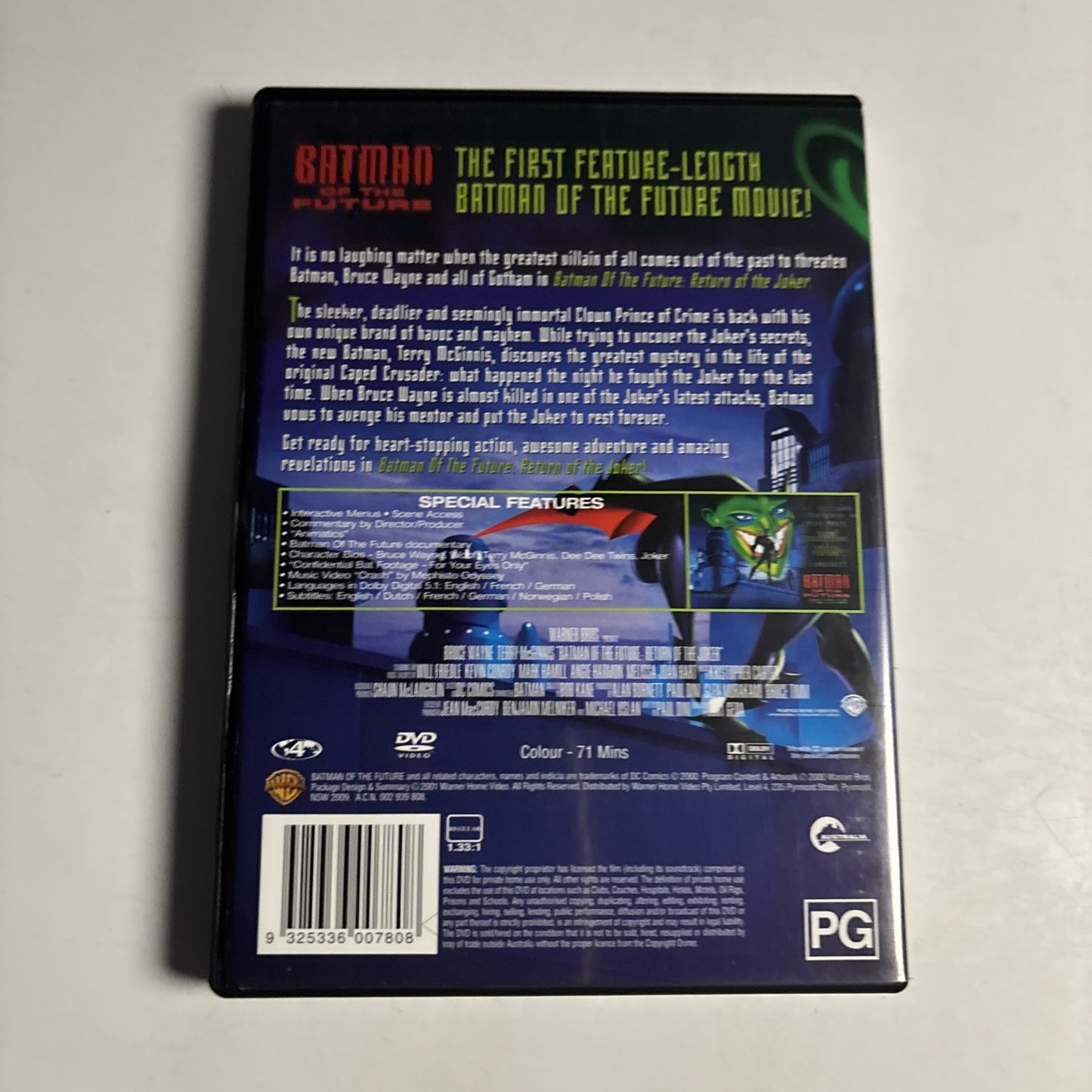 Batman of the Future - Return of the Joker (DVD, 2000) Region 4