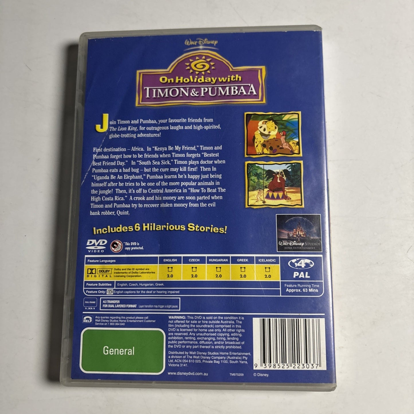 On Holiday with Timon & Pumbaa (DVD, 2012) Disney Region 4