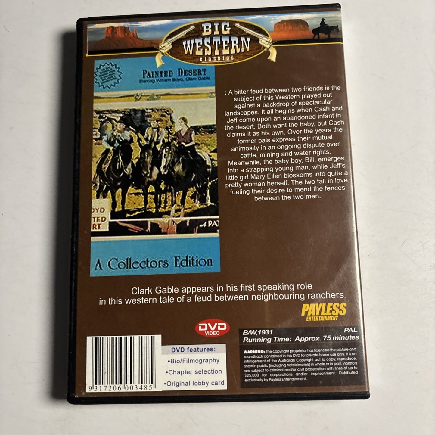 The Painted Desert (DVD, 1931) Clark Gable, William Boyd All Regions