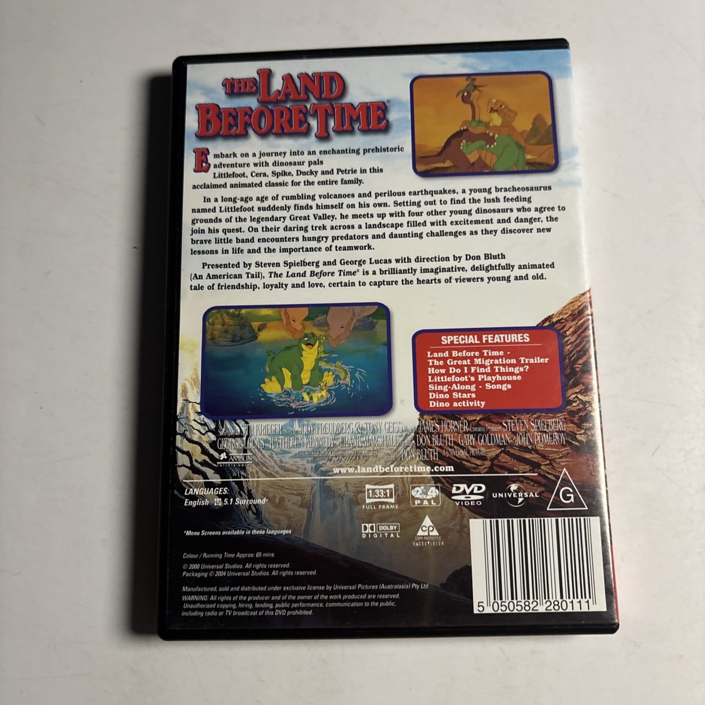 The Land before Time - The Movie : Vol 1 (DVD, 1988) Region 4 &2