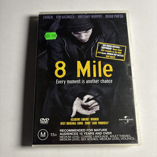 8 Mile (DVD, 2002) Eminem, Kim Basinger Region 4 &2