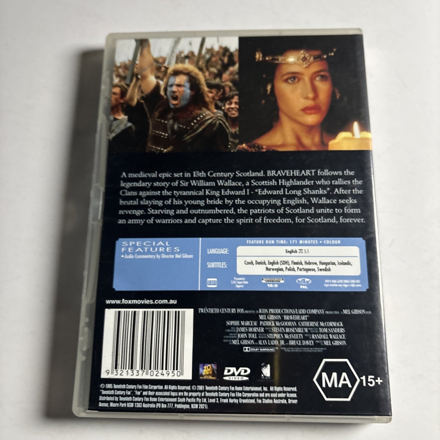 Braveheart (DVD, 1995) Mel Gibson Region 4