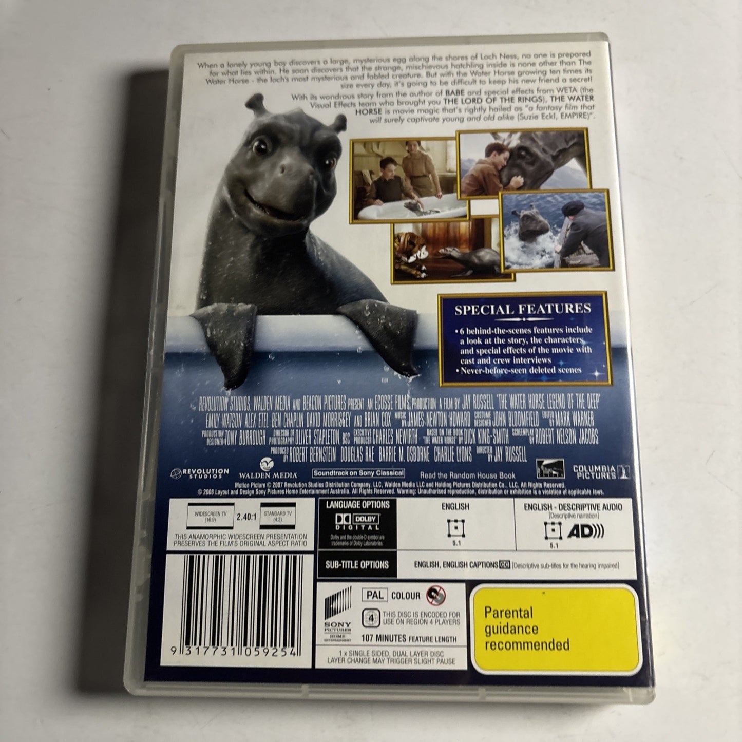 The Water Horse - Legend of the Deep (DVD, 2007) Region 4 NEW