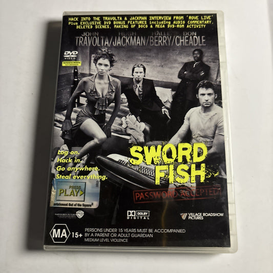 Swordfish (DVD, 2001) John Travolta, Hugh Jackman, Halle Berry Region 4