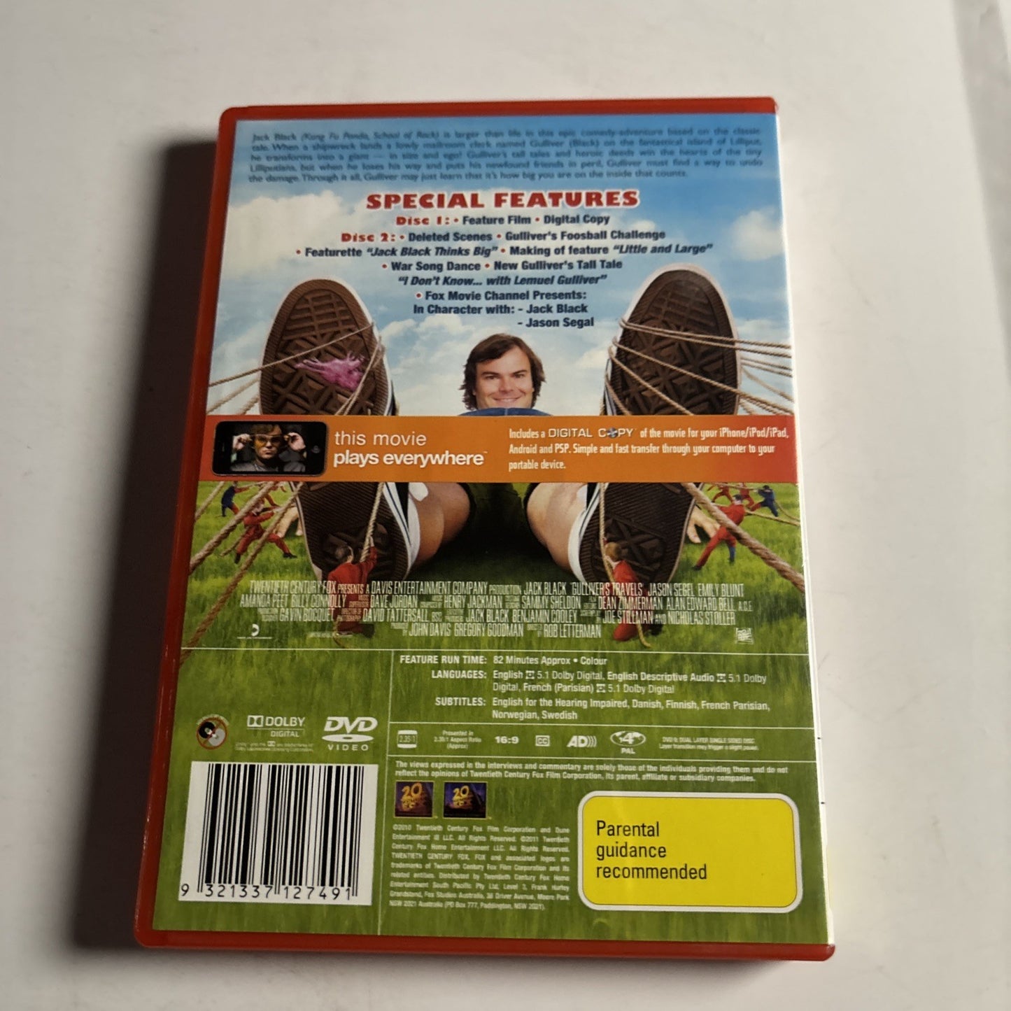 Gulliver's Travels (DVD, 2010) Jack Black Region 4