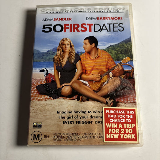 50 First Dates (DVD, 2004) Adam Sandler, Drew Barrymore Region 4