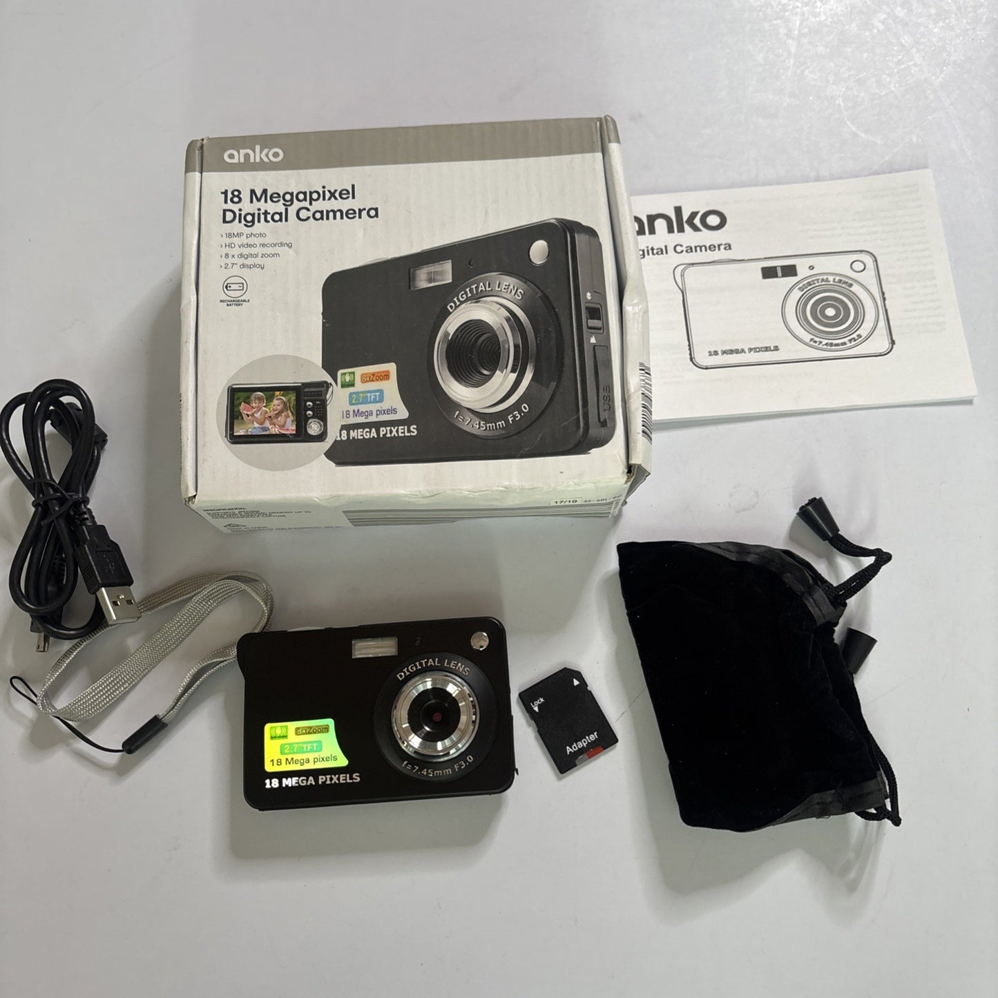 Anko 18 Megapixel Digital Camera  F004670 1gb SD Card