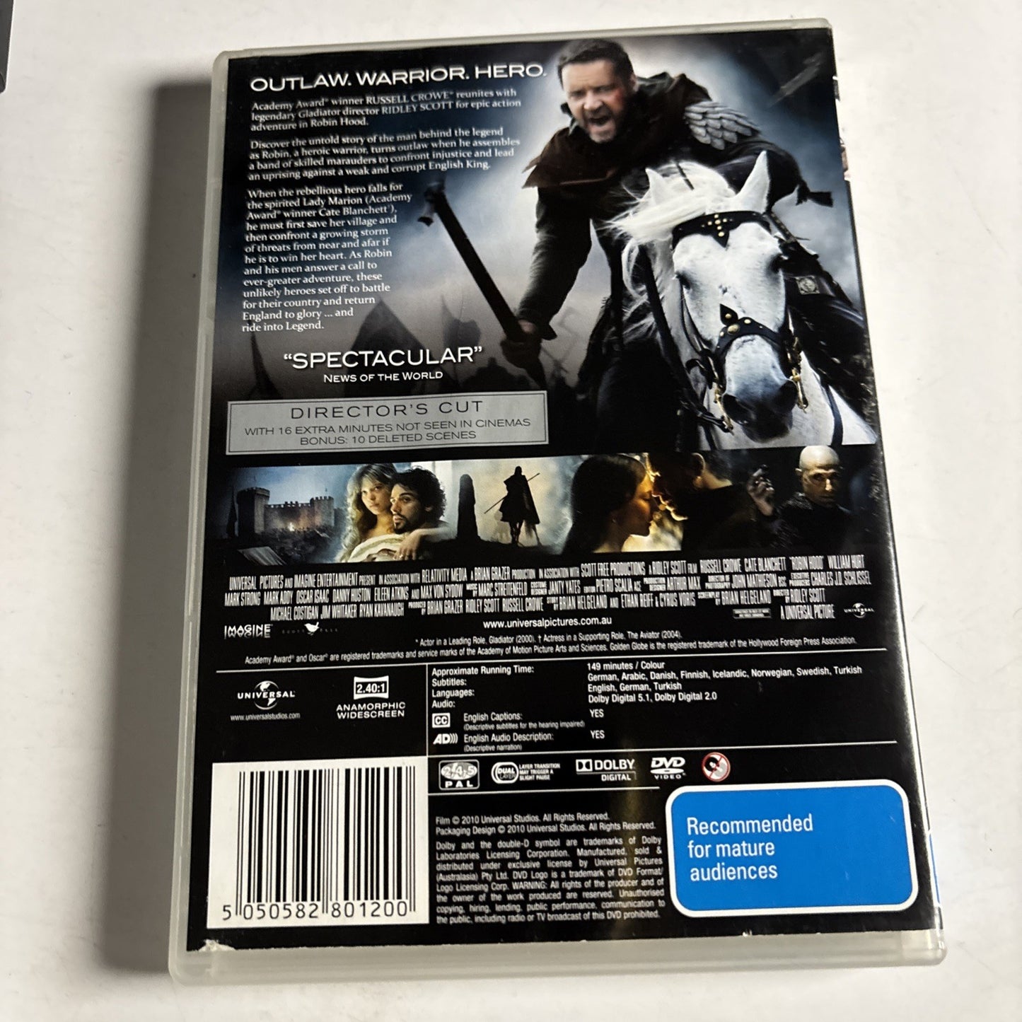Robin Hood (DVD, 2010) Russell Crowe Region 4