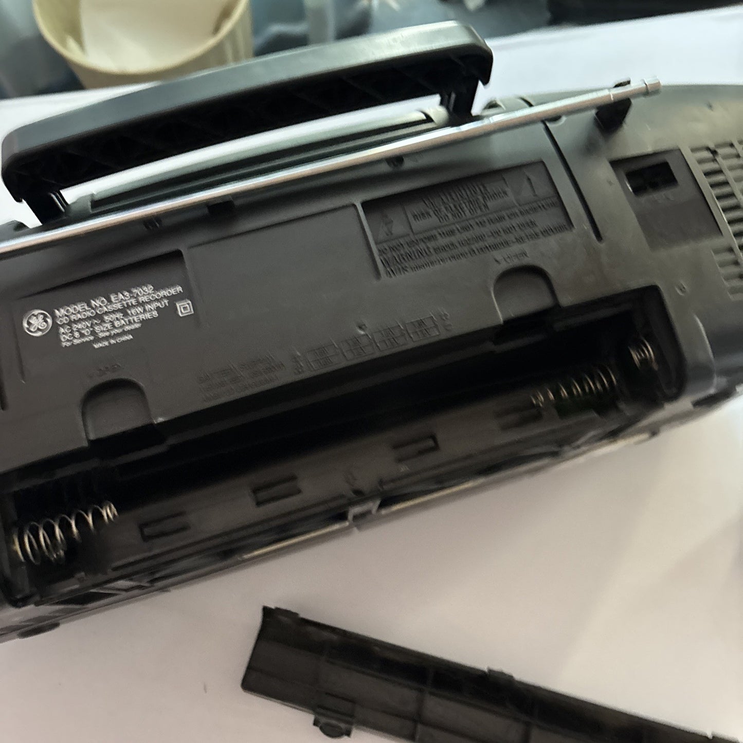 General Electric GE CD Radio Cassette Recorder Boombox EA3-7032 Dual Cassette