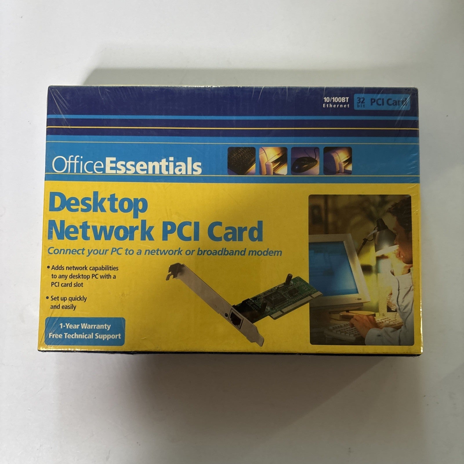 Pascal Computer Card Office Essentials Desktop Network PCI Card 10/100BT Ethernet 32bit PCI ...