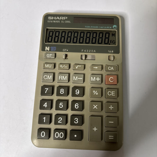 Sharp ELSIMATE EL-386L Twin Solar Power Calculator