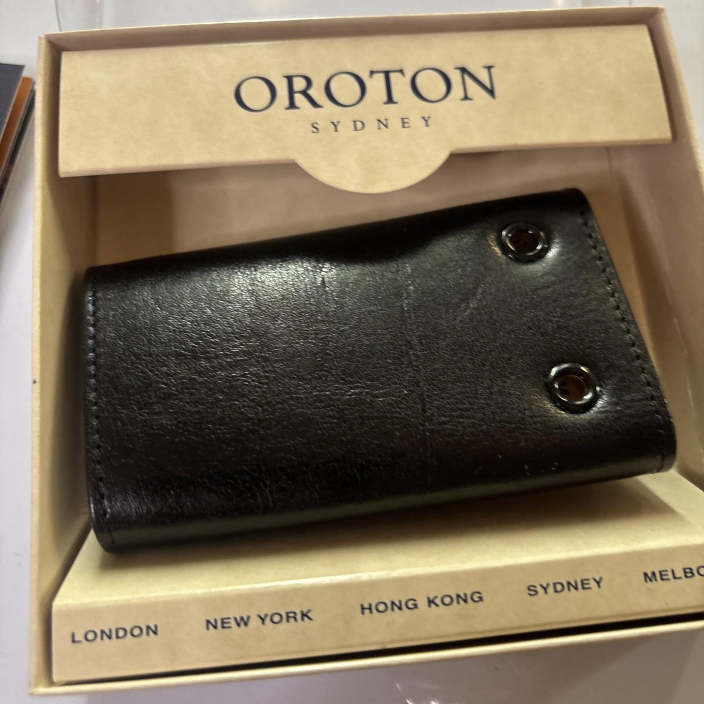 Oroton Leather Keycase Wallet Black *Never Used*