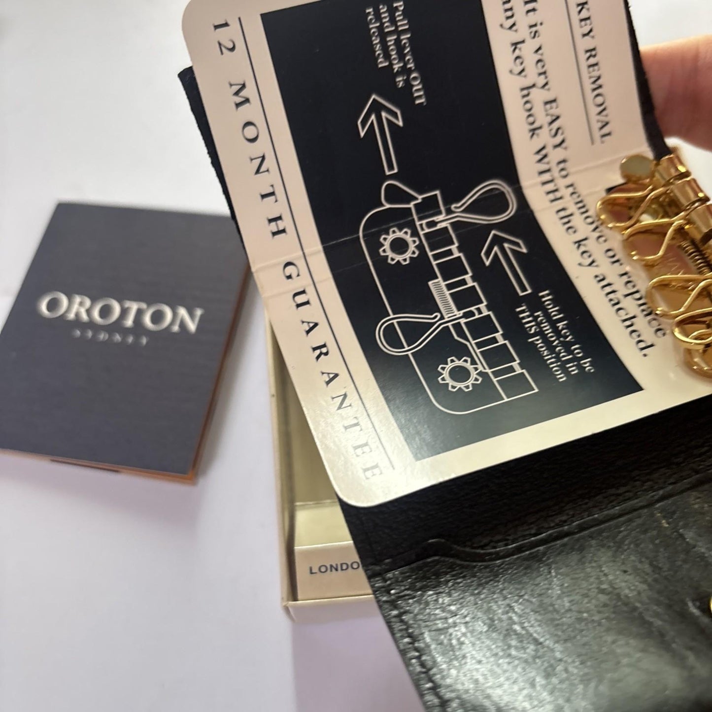 Oroton Leather Keycase Wallet Black *Never Used*