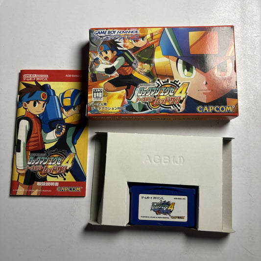 Rockman EXE 4: Tournament Red Sun GBA Nintendo Gameboy Advance JAPAN Complete