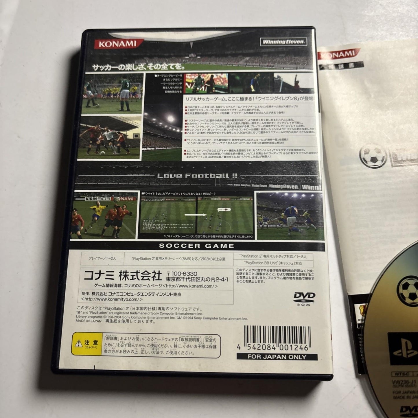 World Soccer Winning Eleven 8 PS2 Sony PlayStation NTSC-J JAPAN Game Complete