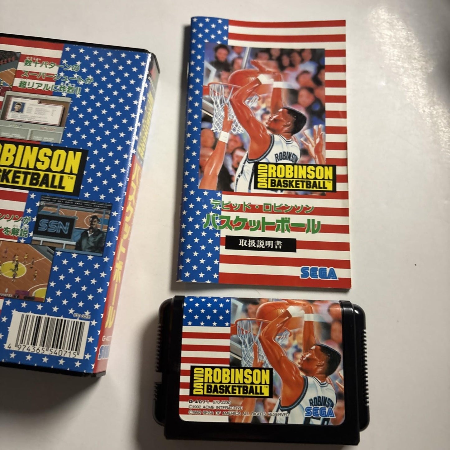 David Robinson Basketball 1992 SEGA Mega Drive MD NTSC-J JAPAN Game Complete