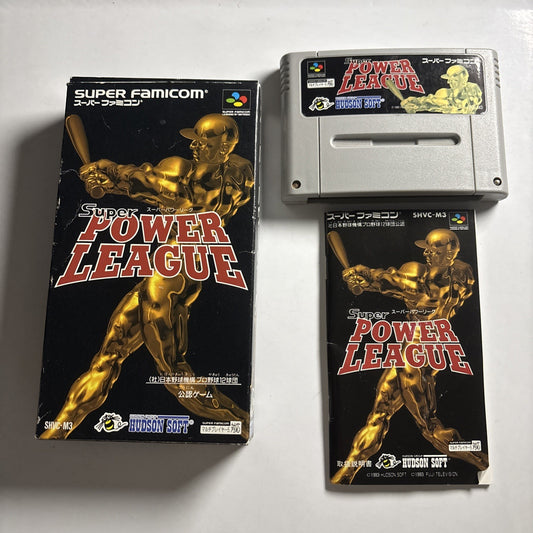 Super Power League 1 Baseball Nintendo Super Famicom SNES NTSC-J JAPAN Complete