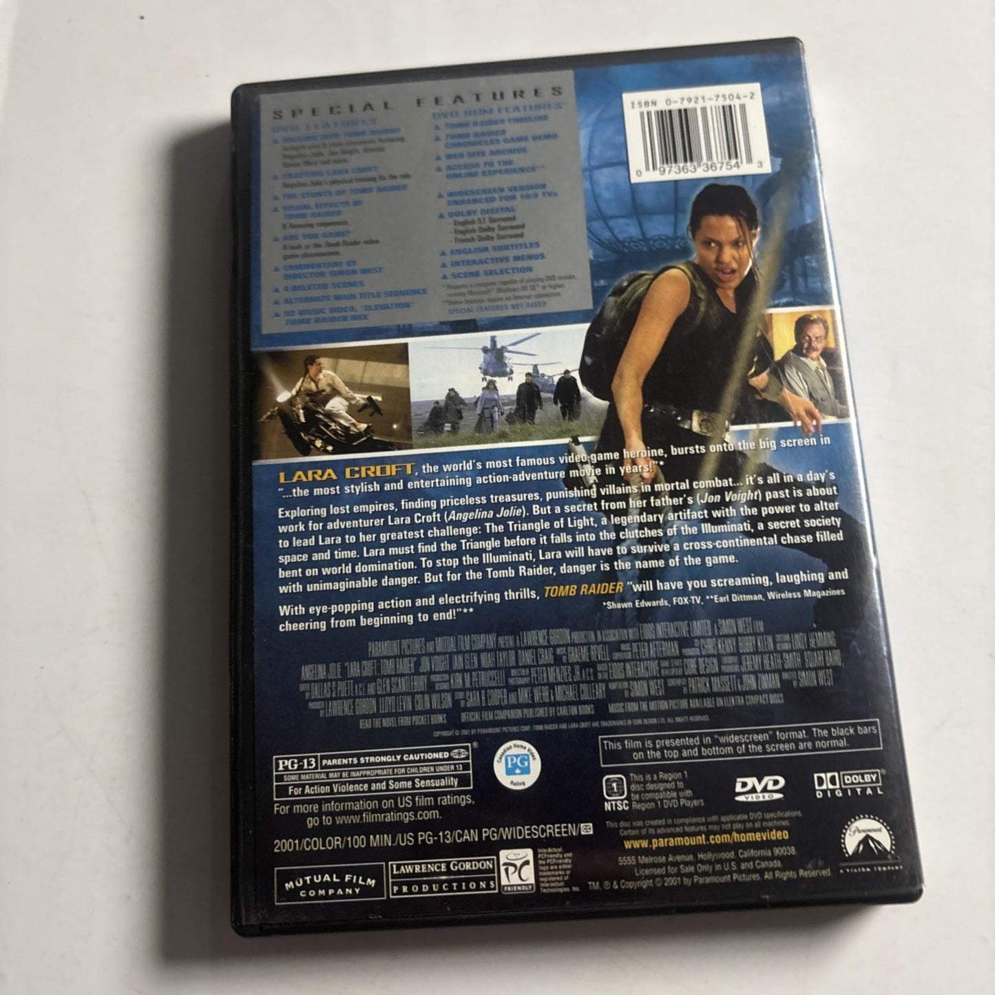Lara Croft Tomb Raider Special Edition (DVD, 2001) Angelina Jolie Region 1