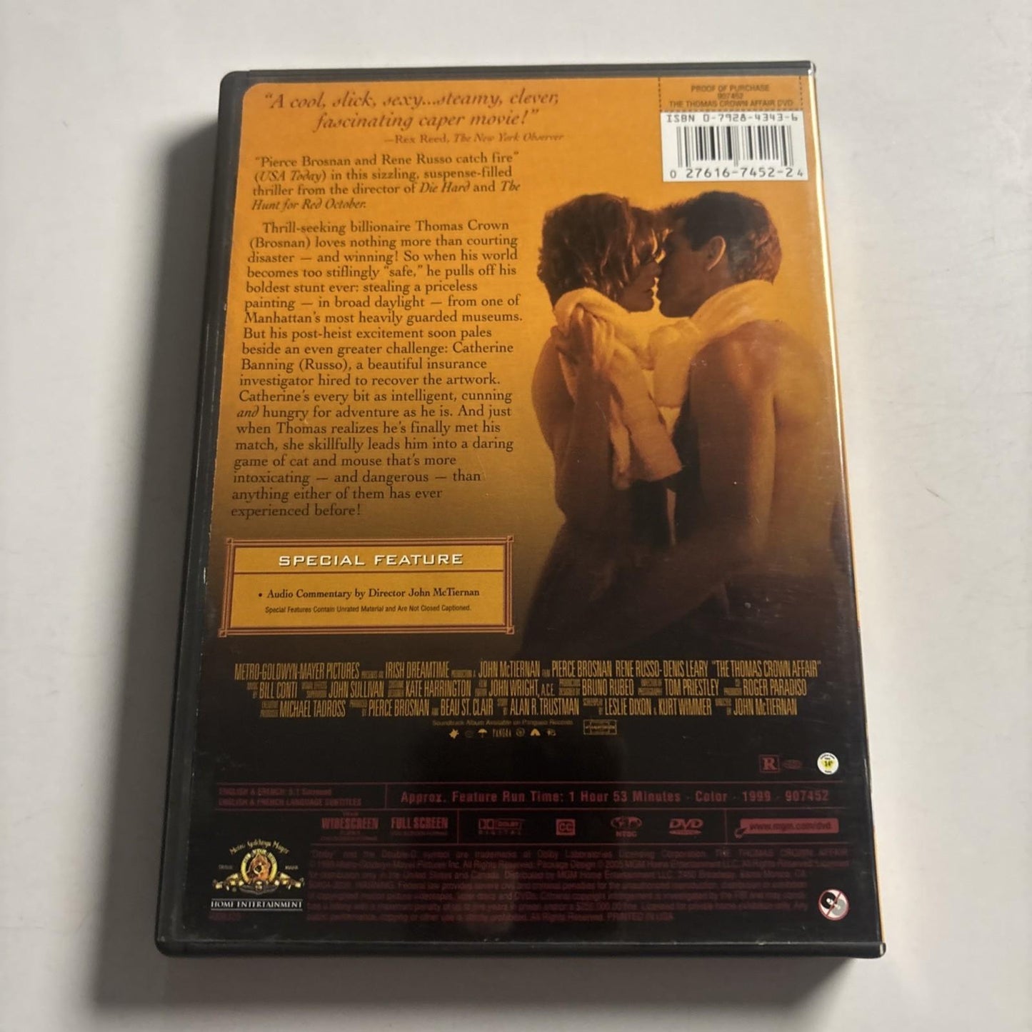The Thomas Crown Affair (DVD, 2009) Pierce Brosnan, Rene Russo Region 1