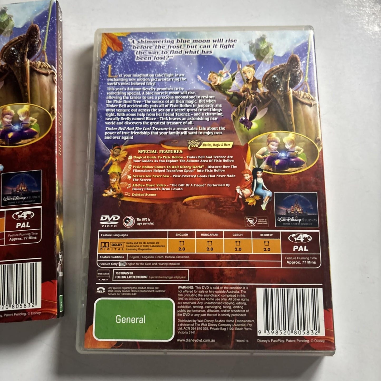 Tinker Bell And The Lost Treasure (DVD, 2009)  Disney Film Region 4